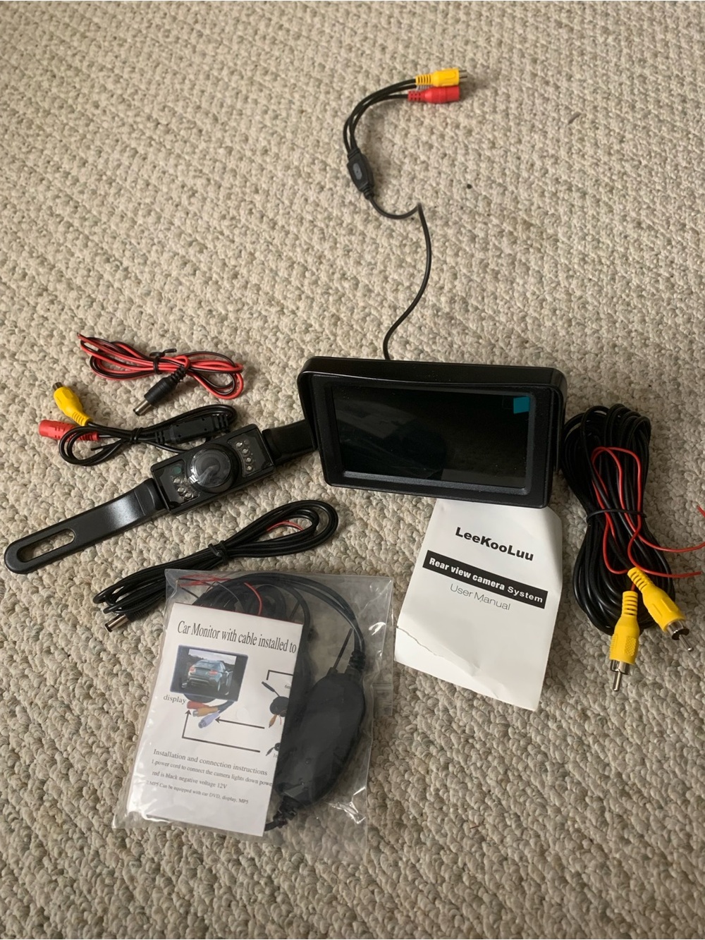 Rear View Backup Camera System with Monitor and Instructions. 🆕